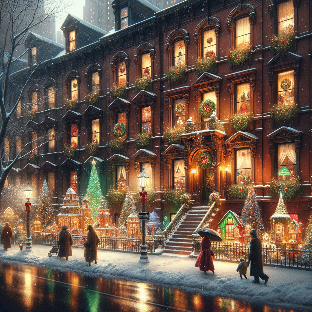 Christmas Decorations on 5th Ave in Park Slope in the 1970s